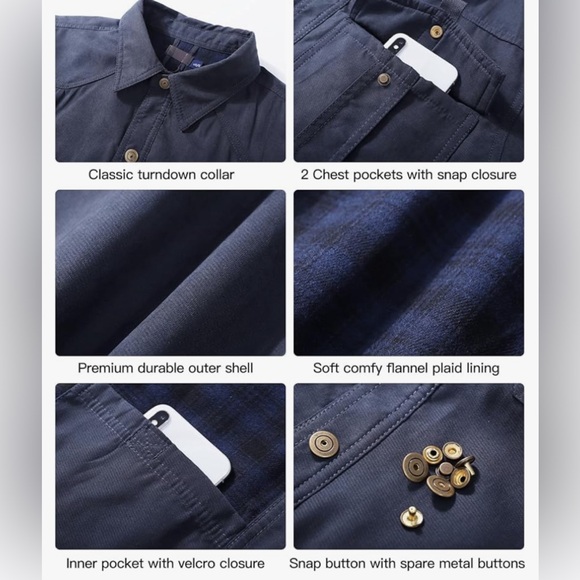 Flannel Lined Jacket Vintage Snap Button Western Rugged Outdoor Cowboy Jacket - Picture 6 of 12